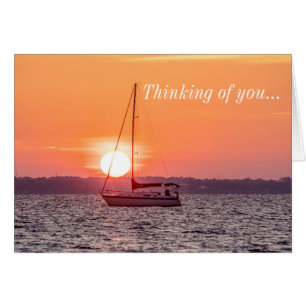 Sailboat Sunrise Thinking of You Card