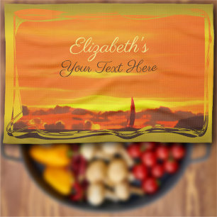 Sailboat Sunset 1300 Kitchen Towel