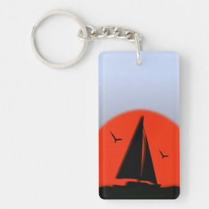 Sailboat Sunset Keychain