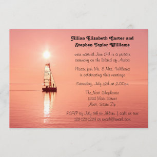 Sailboat Sunset Photo - Wedding Announcement