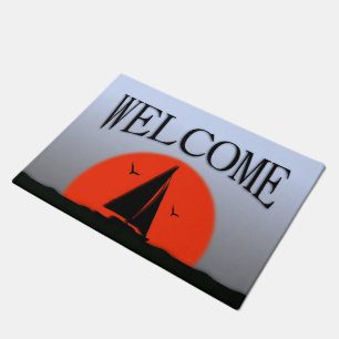 Sailboat Sunset Welcome Doormat