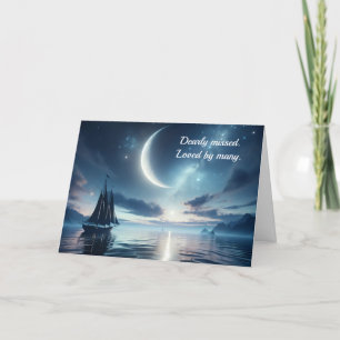 Sailboat Sympathy With Crescent Moon  Card