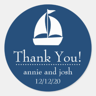 Sailboat Thank You Labels (Dark Blue)