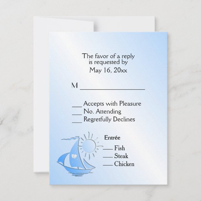 Sailboat Theatre RSVP with Menu Choice of Entree (Front)