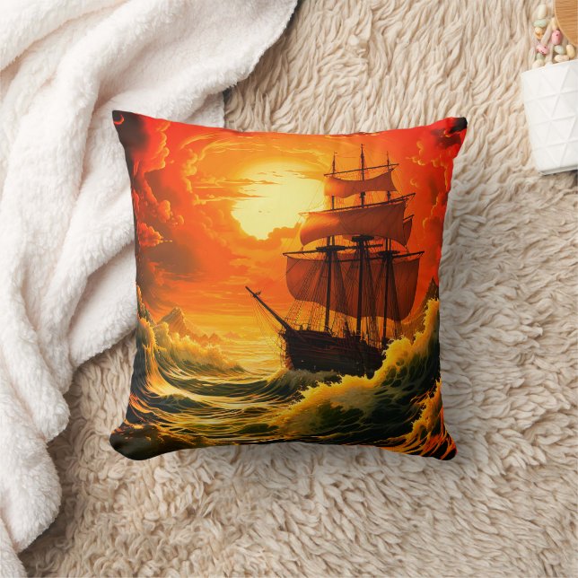 Sailboat Throw Pillow (Blanket)