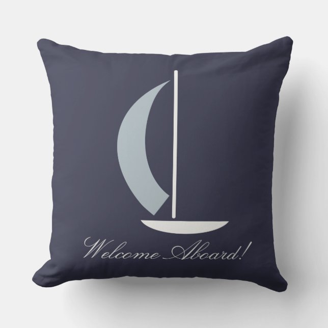 Sailboat Throw Pillow (Front)