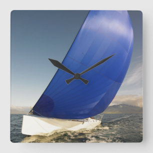 Sailboat Tipping In Wind Square Wall Clock