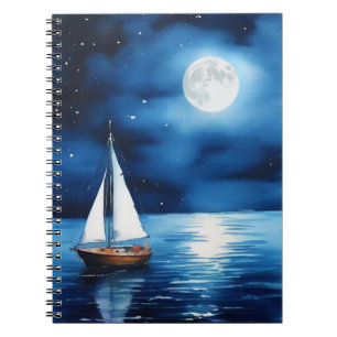 Sailboat Under a Full Moon  Notebook