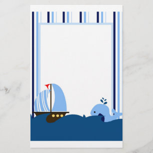 Sailboat & Whale Stationery