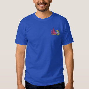 Sailboat with gull embroidered T-Shirt