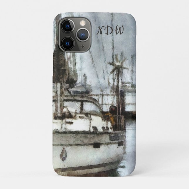 Sailboat with Monogram Case-Mate iPhone Case (Back)