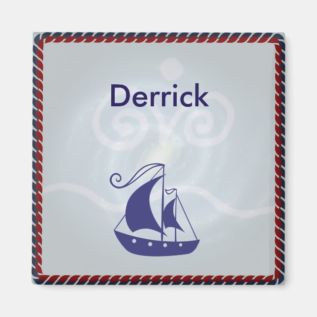 Sailboat with Rope Frame Customized Magnet (Front)