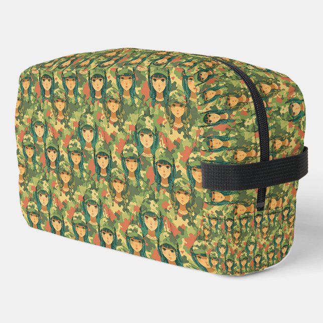 Sailboat with scarlet sails watercolor pattern  dopp kit (Left Corner)