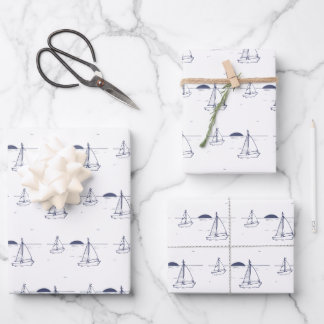 Sailboat Wrapping Sheets - 3 sheets