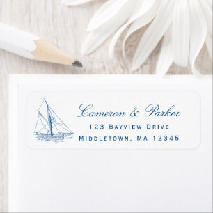 Sailboat Yacht Club Wedding Return Address