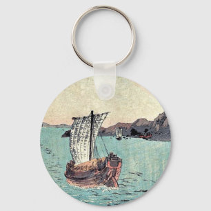 Sailboats and Mount Fuji by Yamamoto, Shokoku Keychain