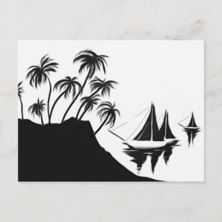 Sailboats and Palms Postcard