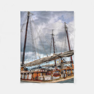 Sailboats Are Docked In The Key West Harbour Fleece Blanket
