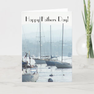 Sailboats Boats Harbour Ocean Beach Fathers Day Card