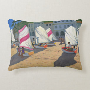 Sailboats Costa Brava 1999 Decorative Pillow