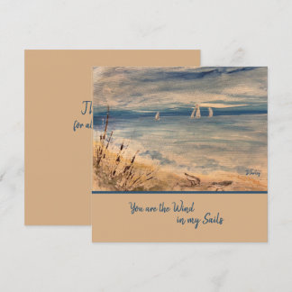 Sailboats Flat Greeting Card