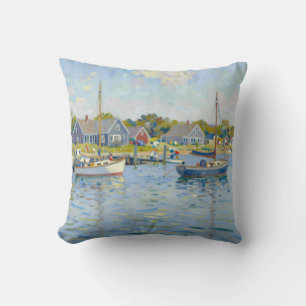 Sailboats Impressionism New England Throw Pillow