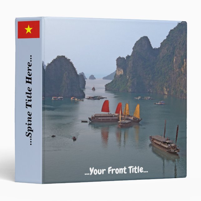Sailboats in Ha Long Bay - Vietnam, Asia Binder (Front/Spine)