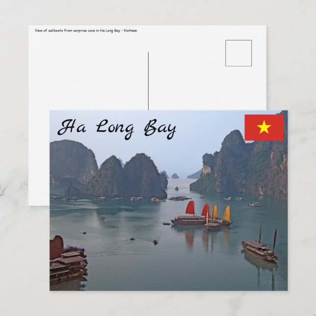 Sailboats in Ha Long Bay - Vietnam, Asia Postcard (Front/Back)