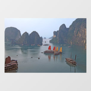 Sailboats in Ha Long Bay - Vietnam, Asia Window Cling