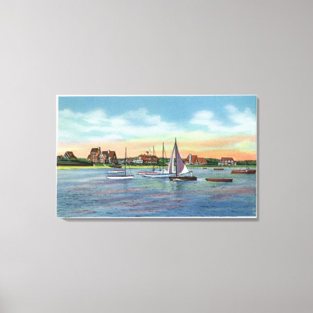 Sailboats in Lewis Bay, Englewood Beach View Canvas Print (Front)