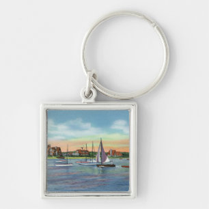 Sailboats in Lewis Bay, Englewood Beach View Keychain