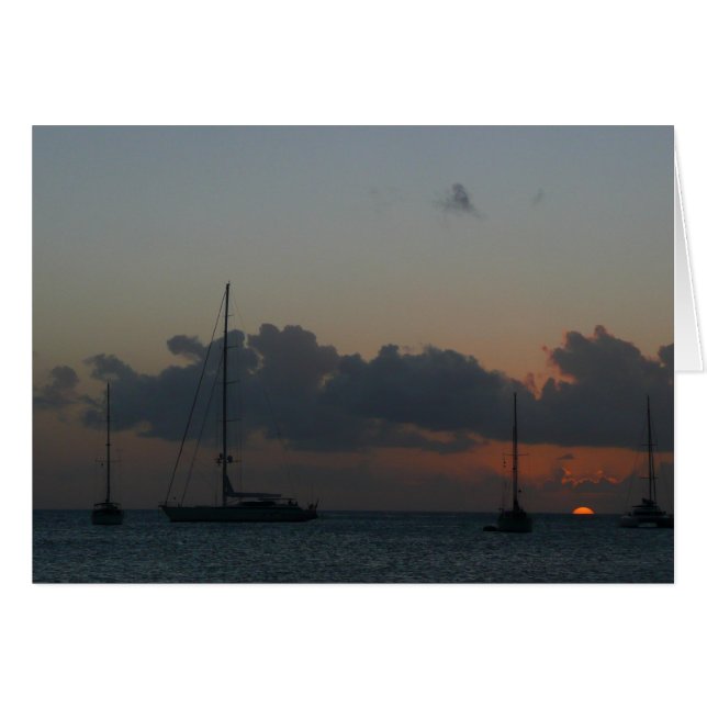 Sailboats in Sunset Tropical Seascape (Front Horizontal)