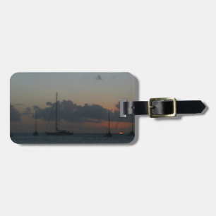 Sailboats in Sunset Tropical Seascape Luggage Tag