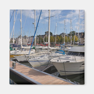 Sailboats in the port of Vannes in France Poster Magnet
