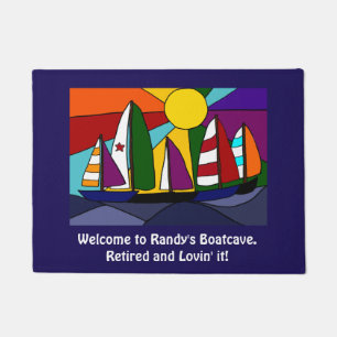 Sailboats in the Sun Abstract Art Doormat