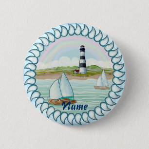 Sailboats Lighthouse 2 Inch Round Button