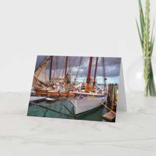 Sailboats Morred At Key West Card