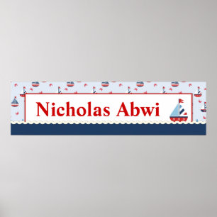Sailboats Nautical Baby Shower Poster