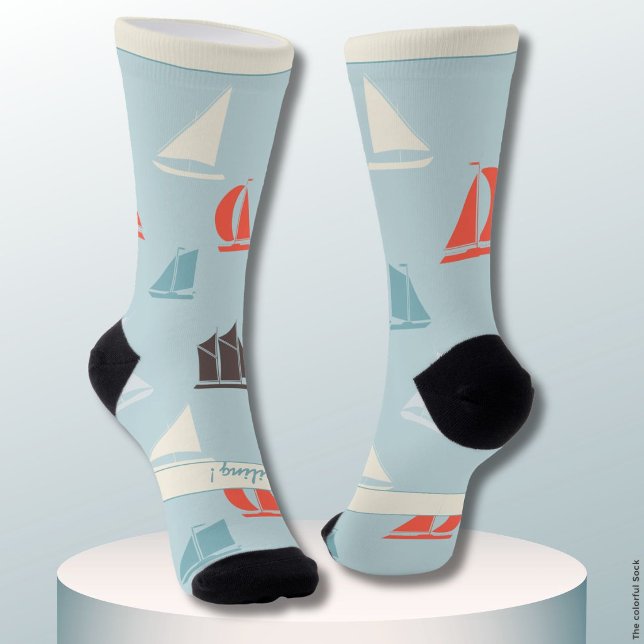 Sailboats, Nautical Blue Hobby Socks (Creator Uploaded)