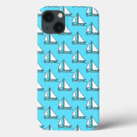 Sailboats On Blue Sea Pattern