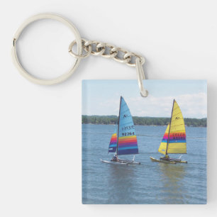 Sailboats on Silver Lake Keychain