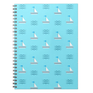 Sailboats On The Blue Sea Pattern Notebook