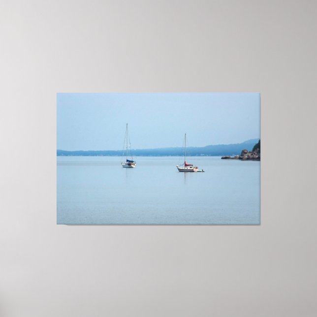 Sailboats on the river canvas print (Front)