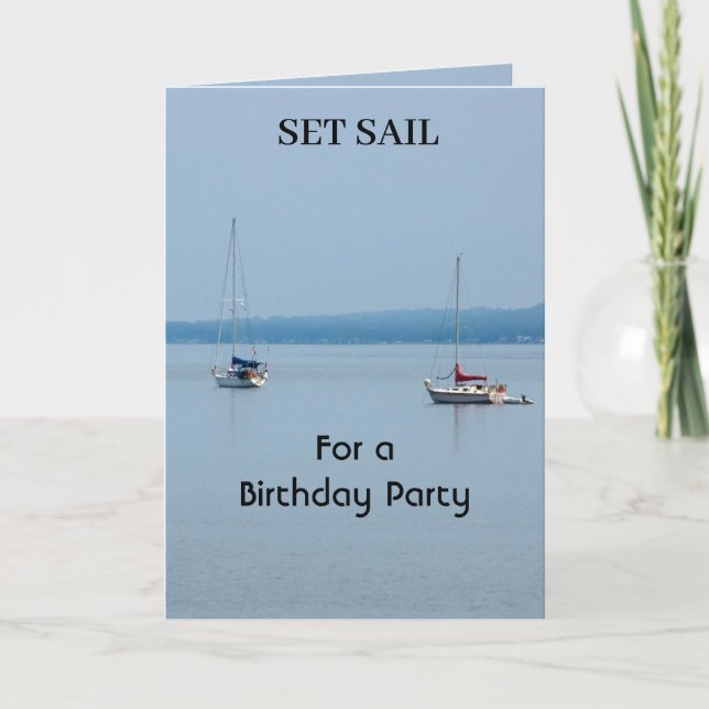 Sailboats on the river  invitation (Front)