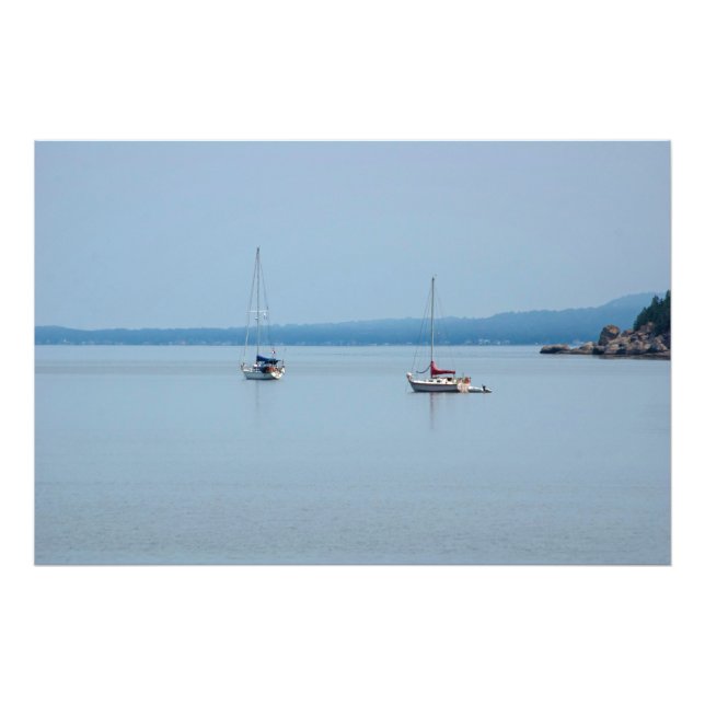 Sailboats on the river photo print (Front)