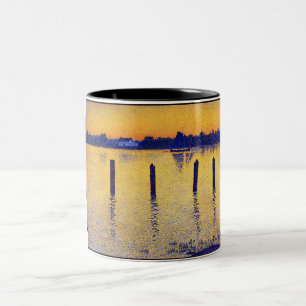 Sailboats on the River Scheldt (Belgium) Two-Tone Coffee Mug