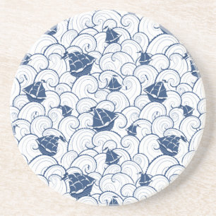 Sailboats On The Sea Pattern Coaster