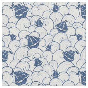 Sailboats On The Sea Pattern Fabric