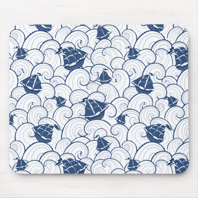 Sailboats On The Sea Pattern Mouse Pad (Front)