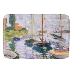 Sailboats on the Seine at Petit Claude Monet Bath Mat